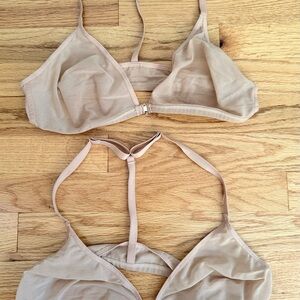 Two Negative Underwear Sieve Racerback Bras Size 4 (C-DD cups) in Buff